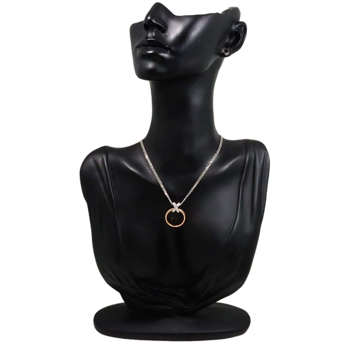 LIENS Diamond Necklace 18K White Pink Gold 750