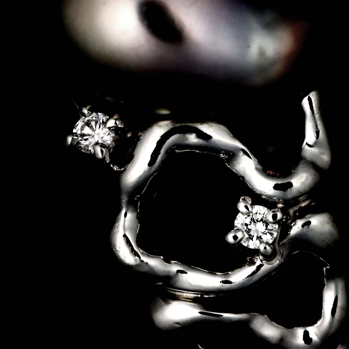 Baroque Pearl Diamond Ring Platinum size5-5.25(US)