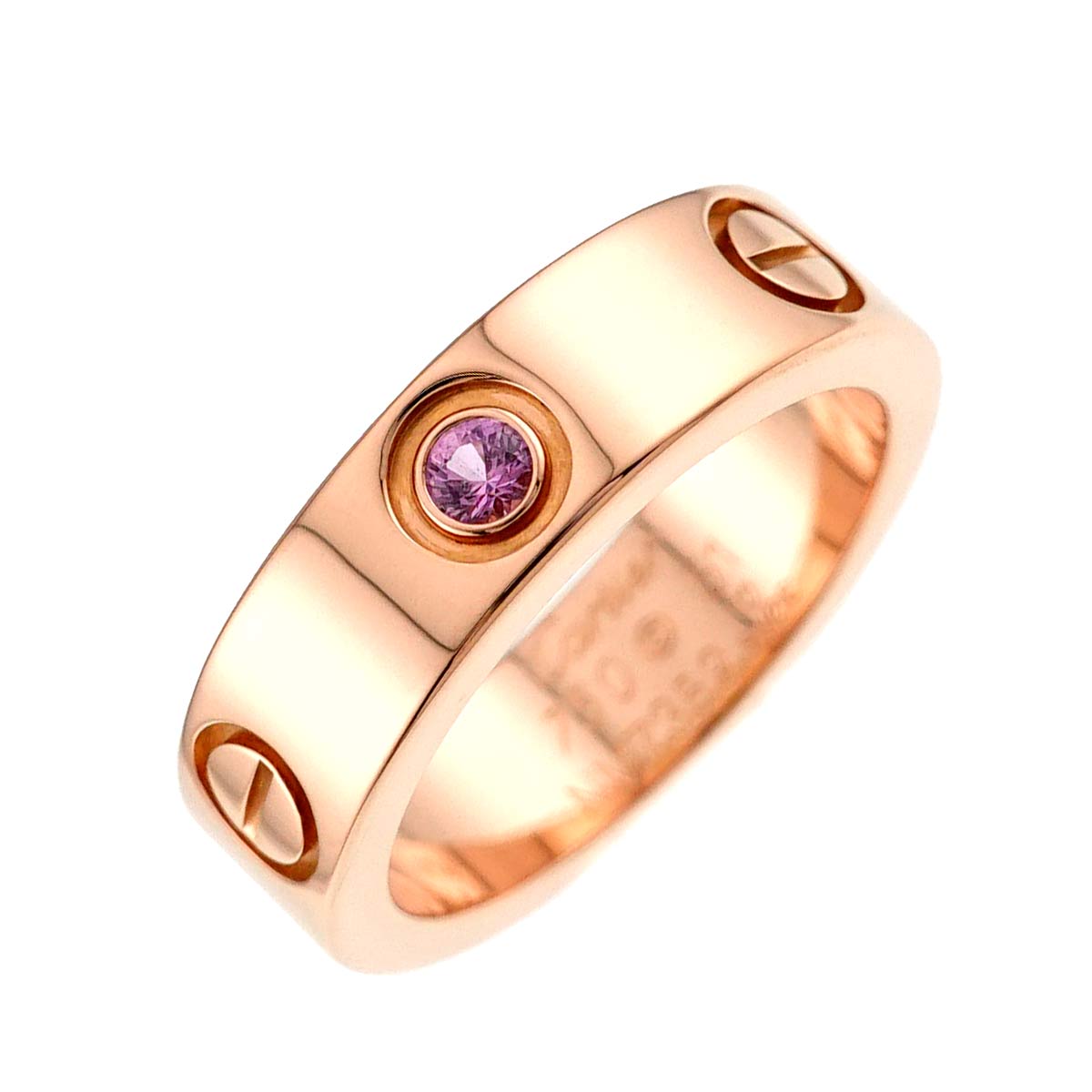 Love Ring Sapphire 18K PG 750 size48 4-4.5(US)