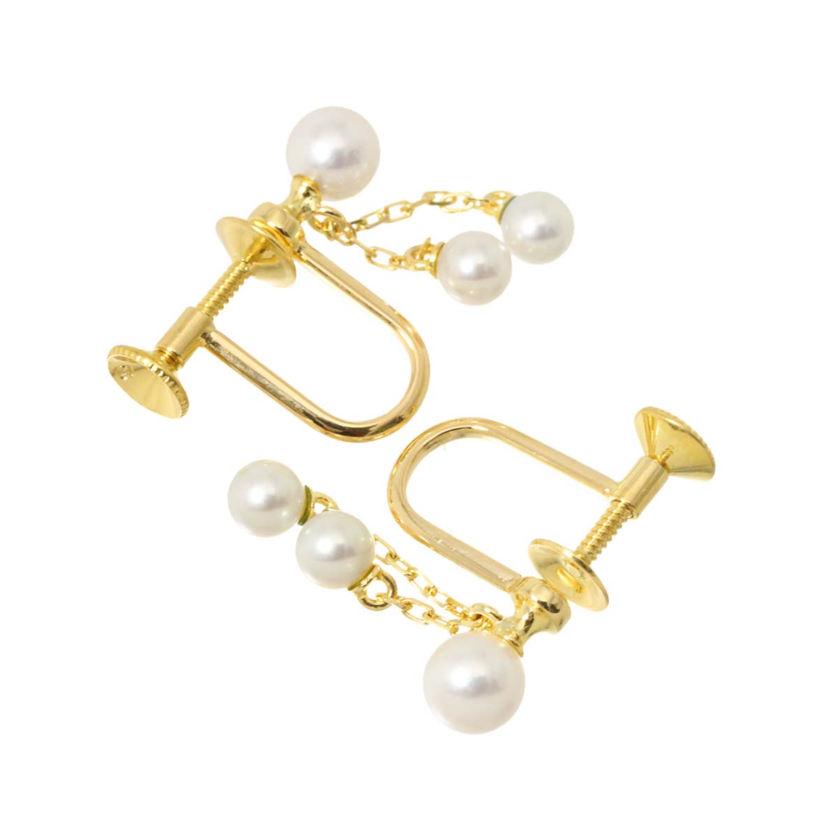 Baby Pearl 4.9-3.8mm Earrings 18K Yellow Gold 750