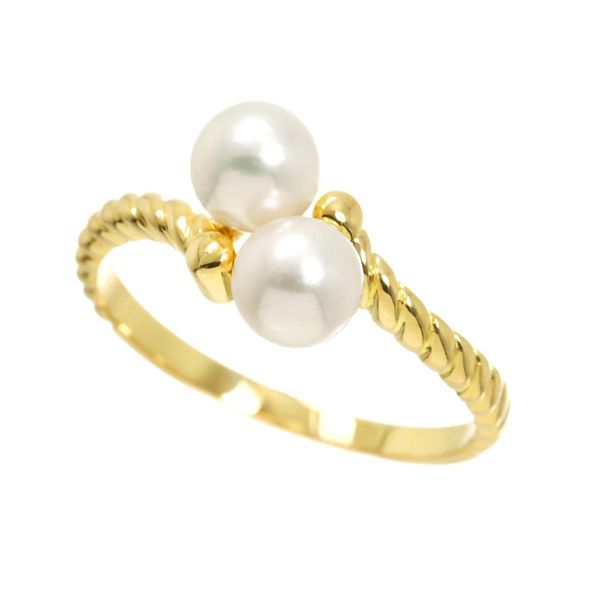 Akoya Pearl 5.2-5.1mm Ring 18K YG 750 Size5.75-6(US)