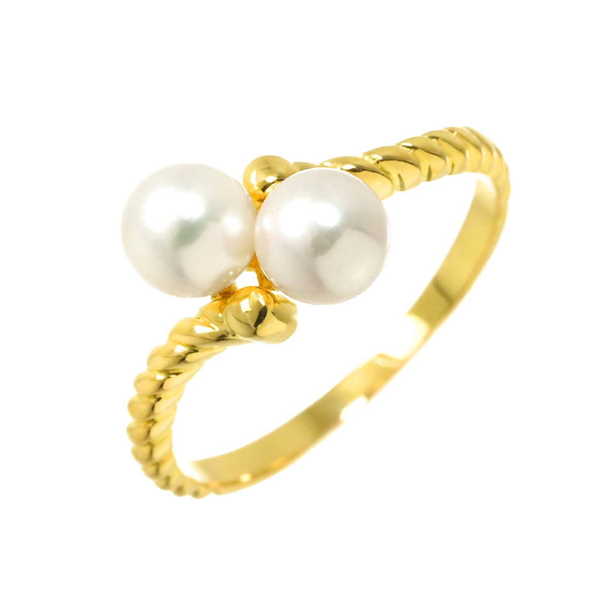 Akoya Pearl 5.2-5.1mm Ring 18K YG 750 Size5.75-6(US)