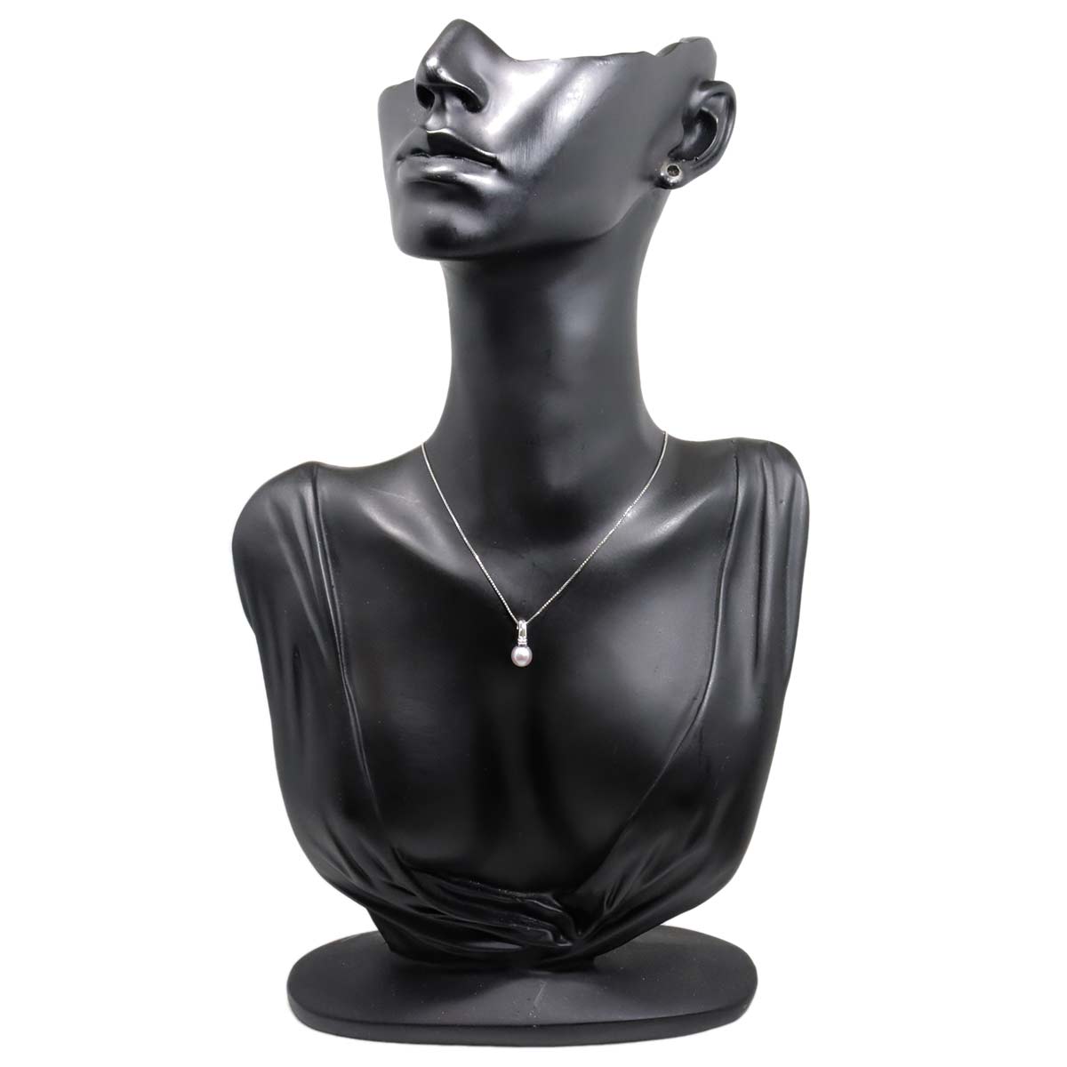 Freshwater pearl 6.4mm Diamond 0.01ct Necklace 14K WG 585