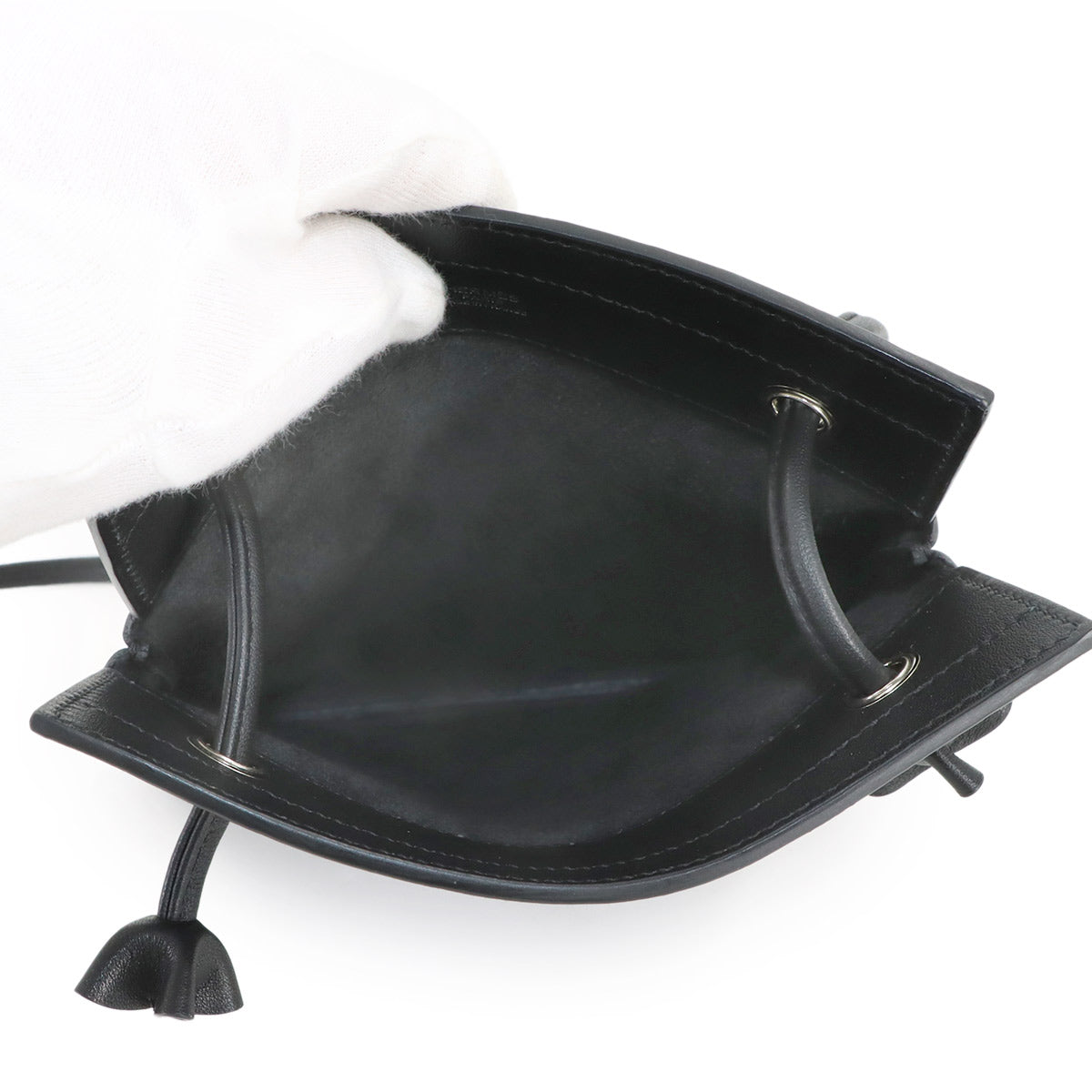 Aline Mini Shoulder Bag Veau Swift Black Purse