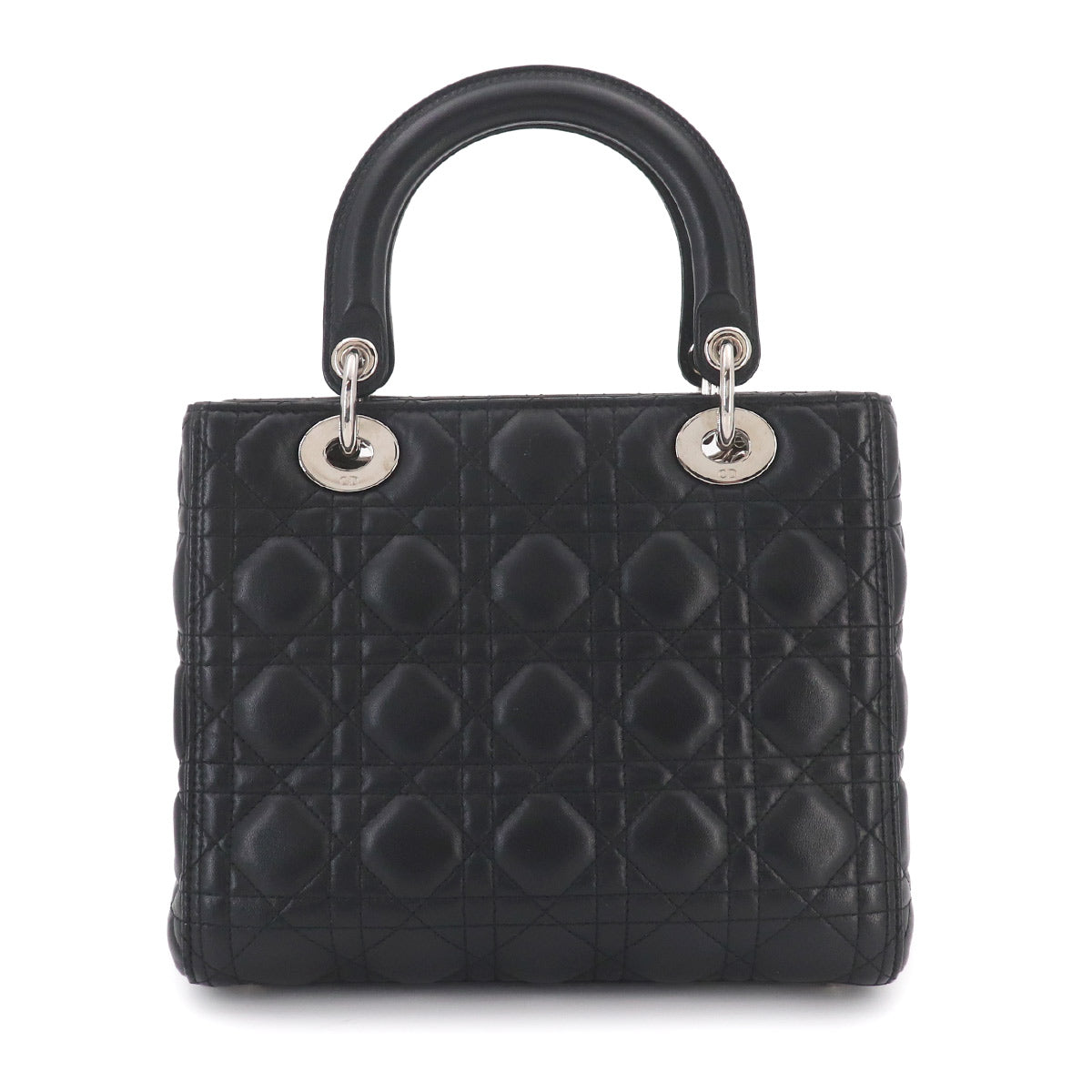 Lady Dior Medium Hand Shoulder Bag Leather Black Purse