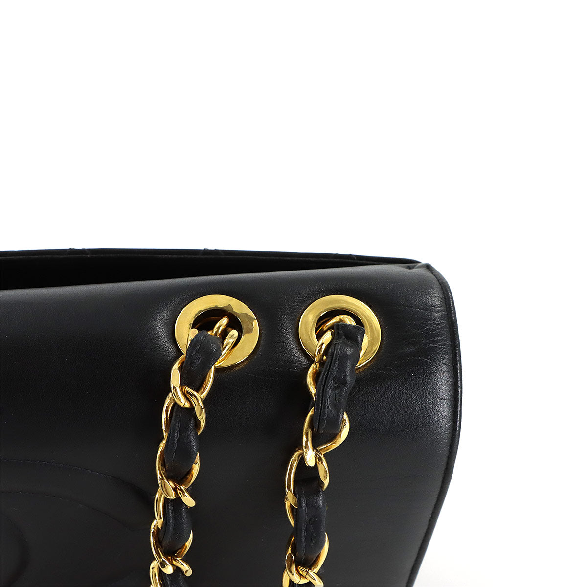 Matelasse Chain Shoulder Bag Leather Black Purse