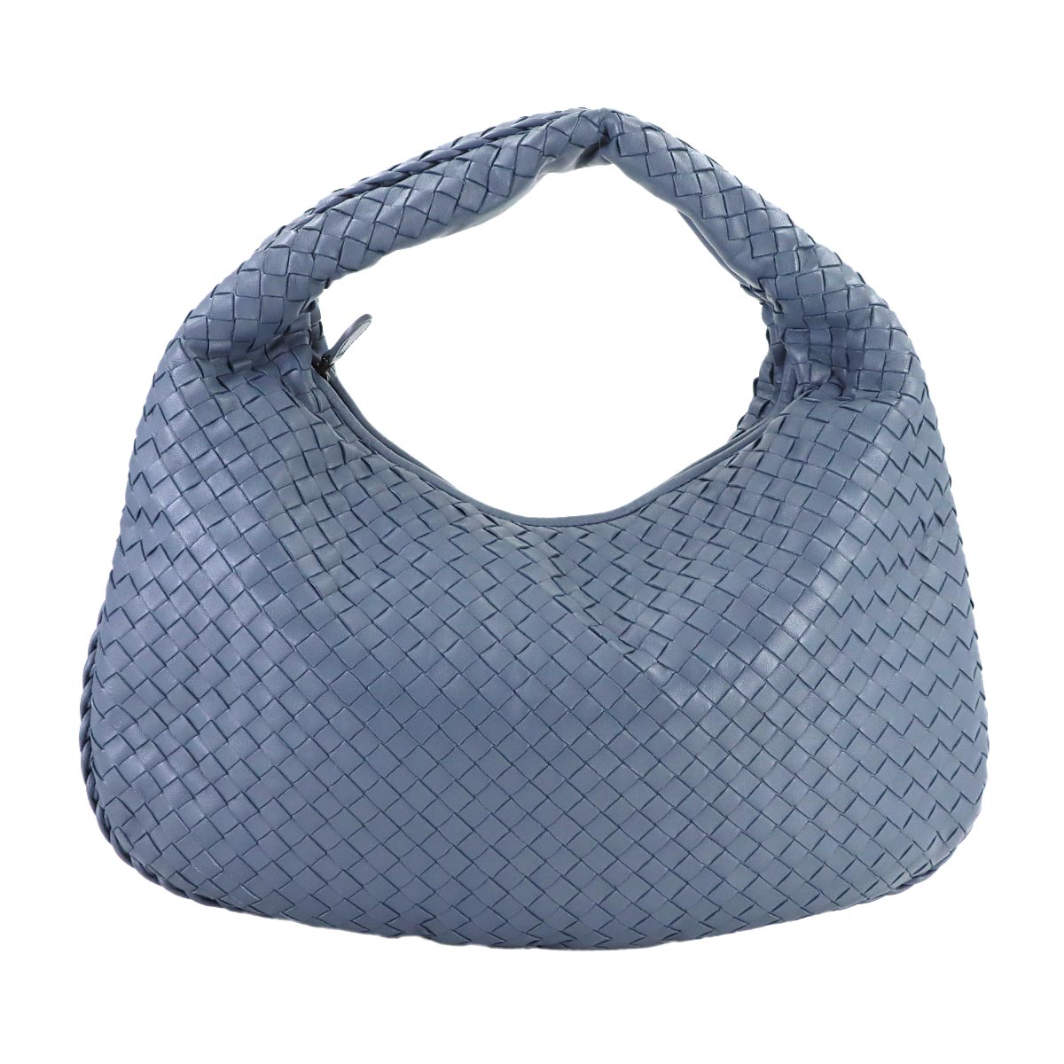 Intrecciato Shoulder Bag Leather Blue
