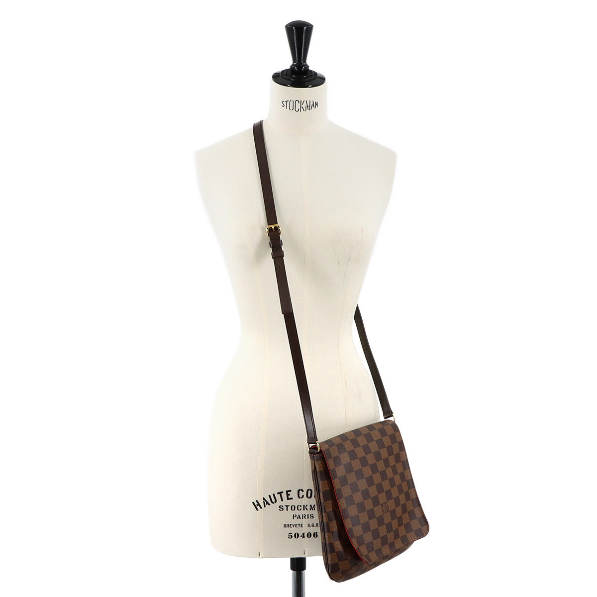 Damier Musette Salsa Long Shoulder Bag Ebene N51300
