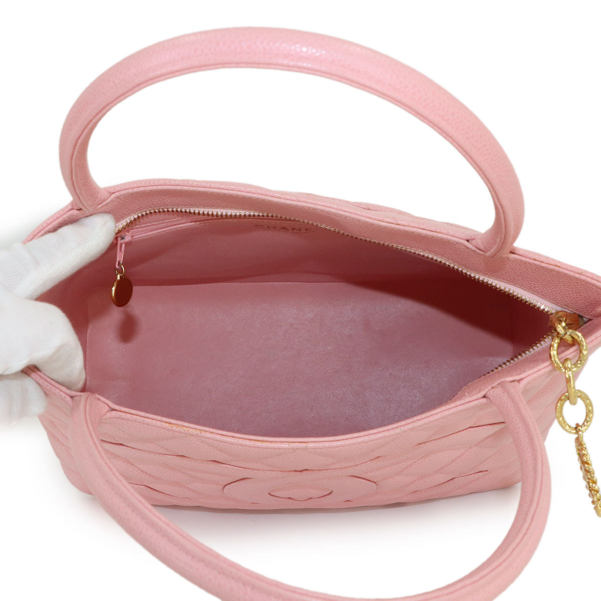 Medallion Tote Bag Leather Pink A01804 Coco Logos