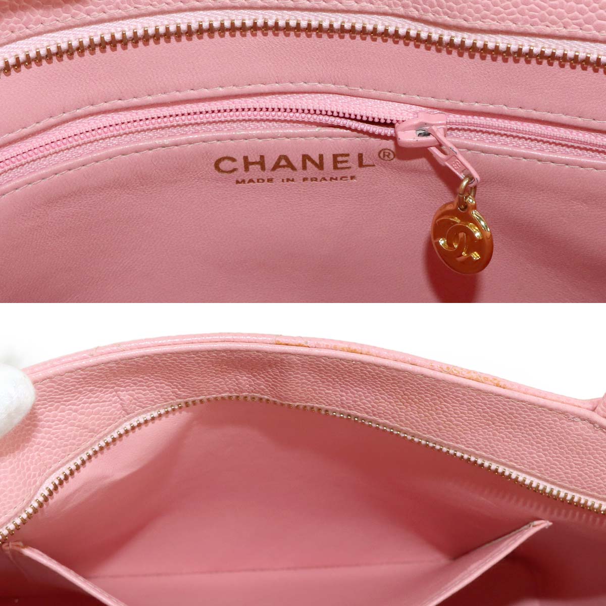 Medallion Tote Bag Leather Pink A01804 Coco Logos