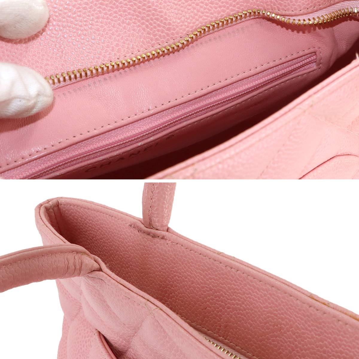 Medallion Tote Bag Leather Pink A01804 Coco Logos