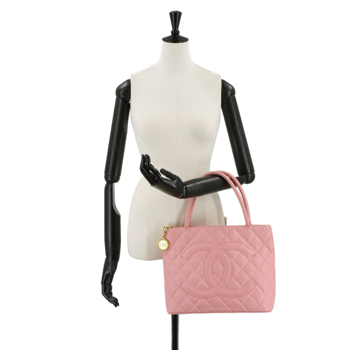 Medallion Tote Bag Leather Pink A01804 Coco Logos