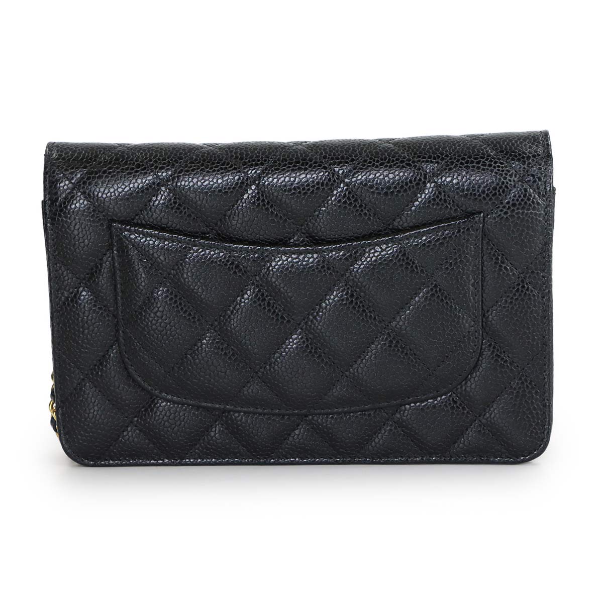 Matelasse Classic Chain Wallet Leather Black AP0250