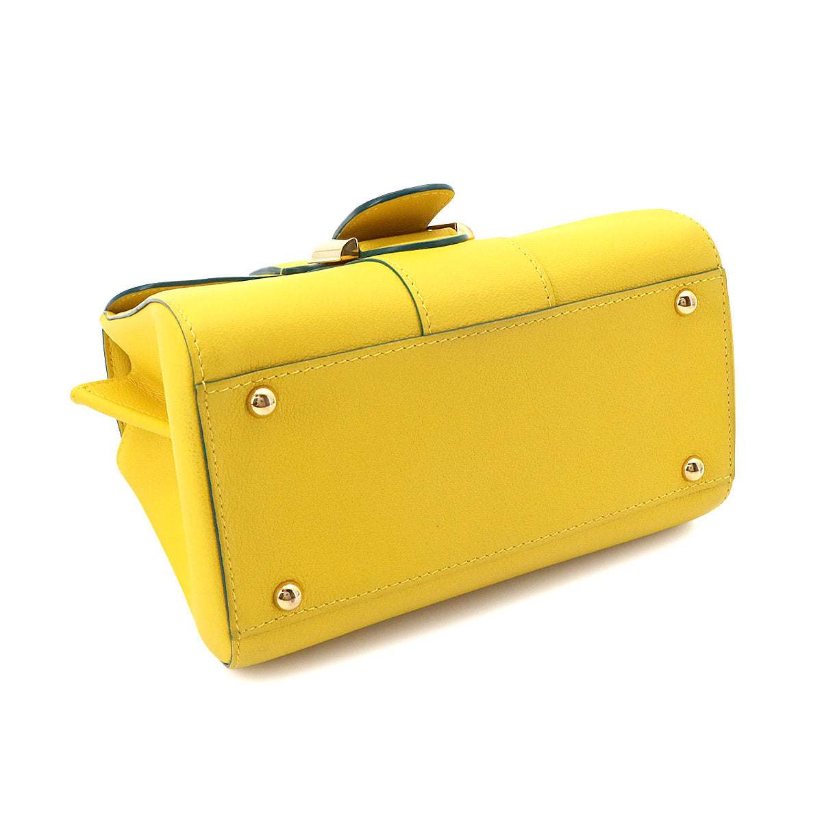 Brillant Mini Hand Shoulder Bag Leather Yellow Purse