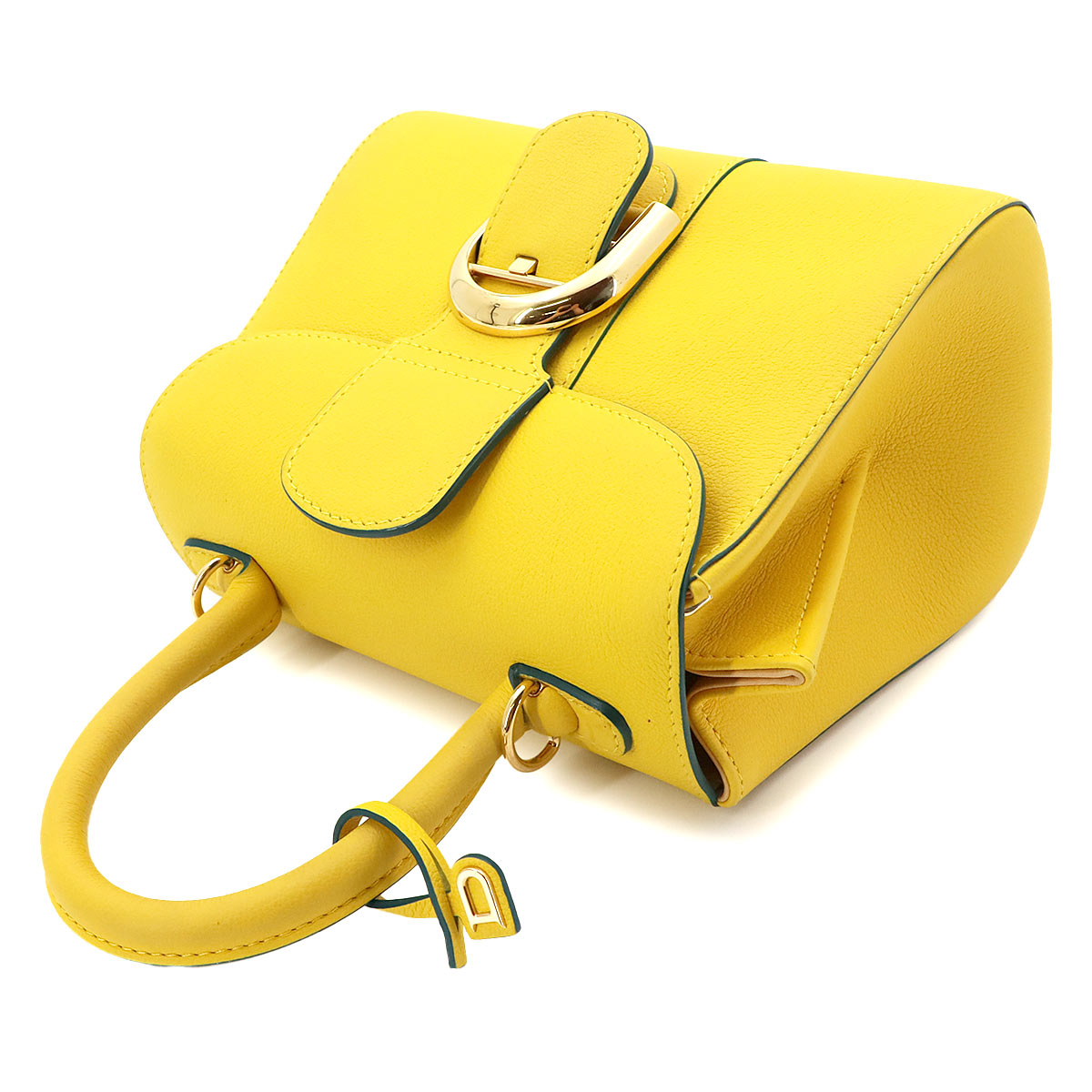 Brillant Mini Hand Shoulder Bag Leather Yellow Purse