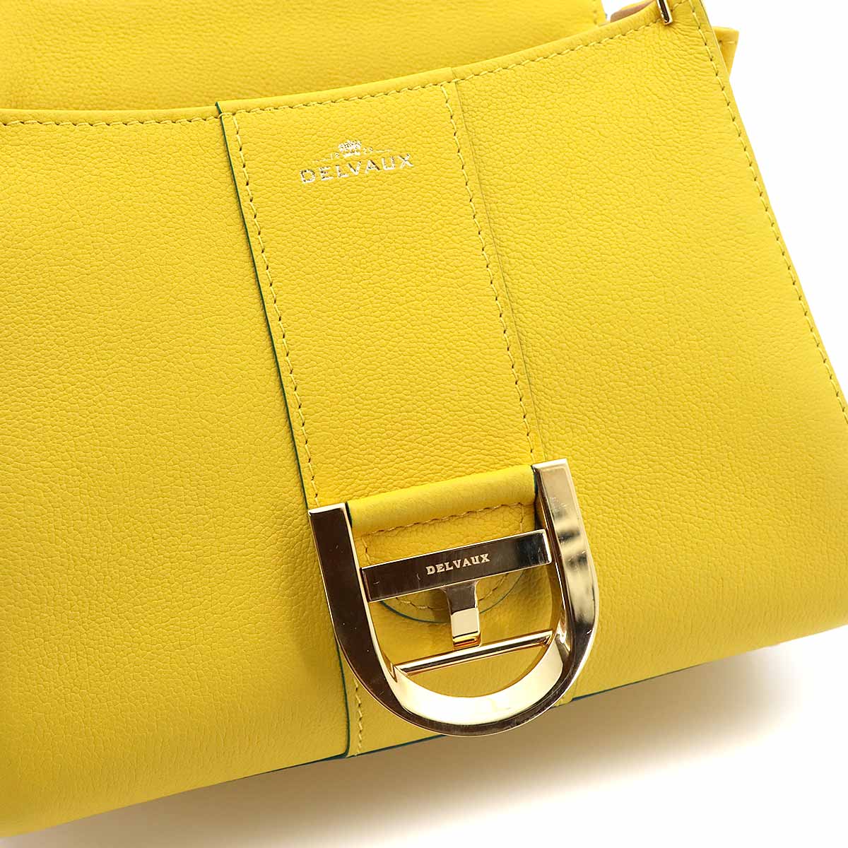 Brillant Mini Hand Shoulder Bag Leather Yellow Purse