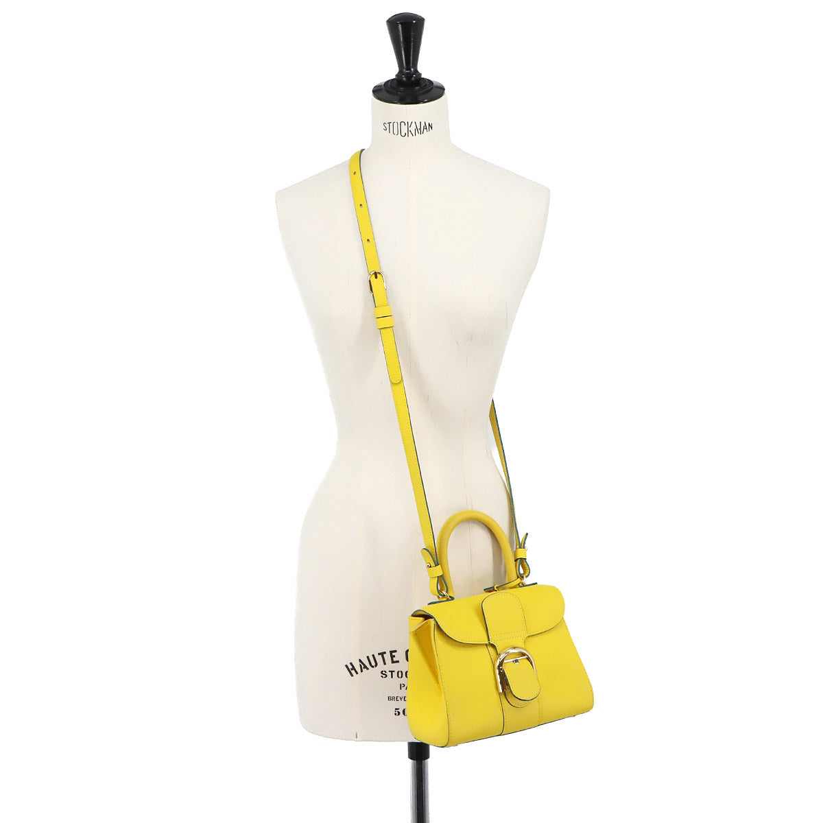 Brillant Mini Hand Shoulder Bag Leather Yellow Purse
