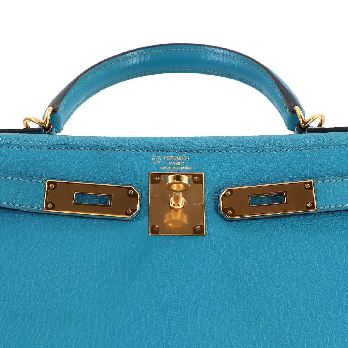Kelly 28 Personal SPO Chevre Bleu Azteque Gris Mouette
