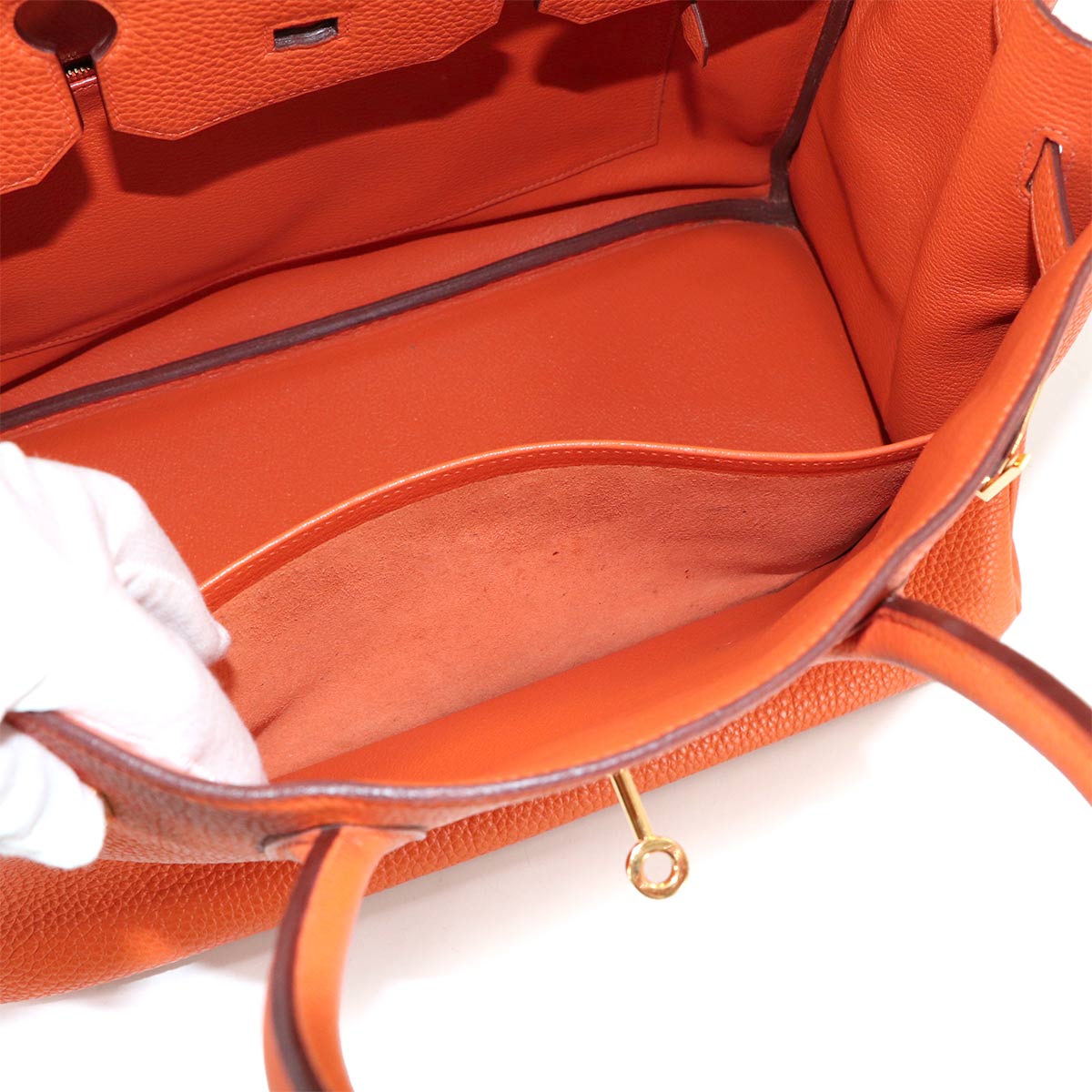 Birkin 35 Hand Bag Togo Orange Purse