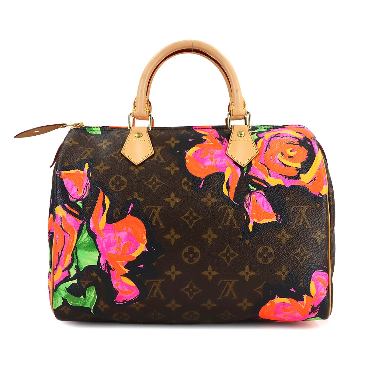 Monogram Rose Speedy 30 Hand Bag Brown Pink M48610