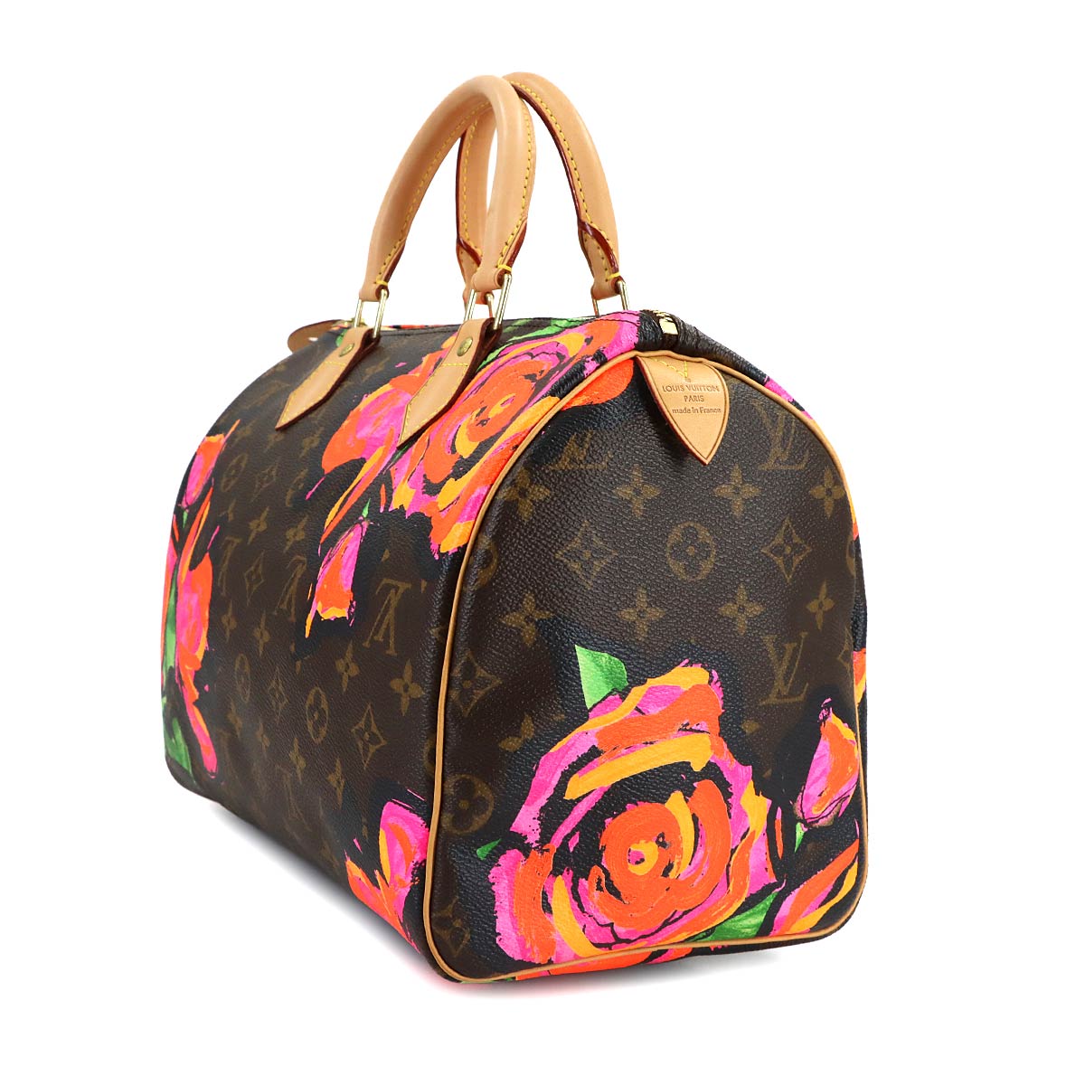 Monogram Rose Speedy 30 Hand Bag Brown Pink M48610
