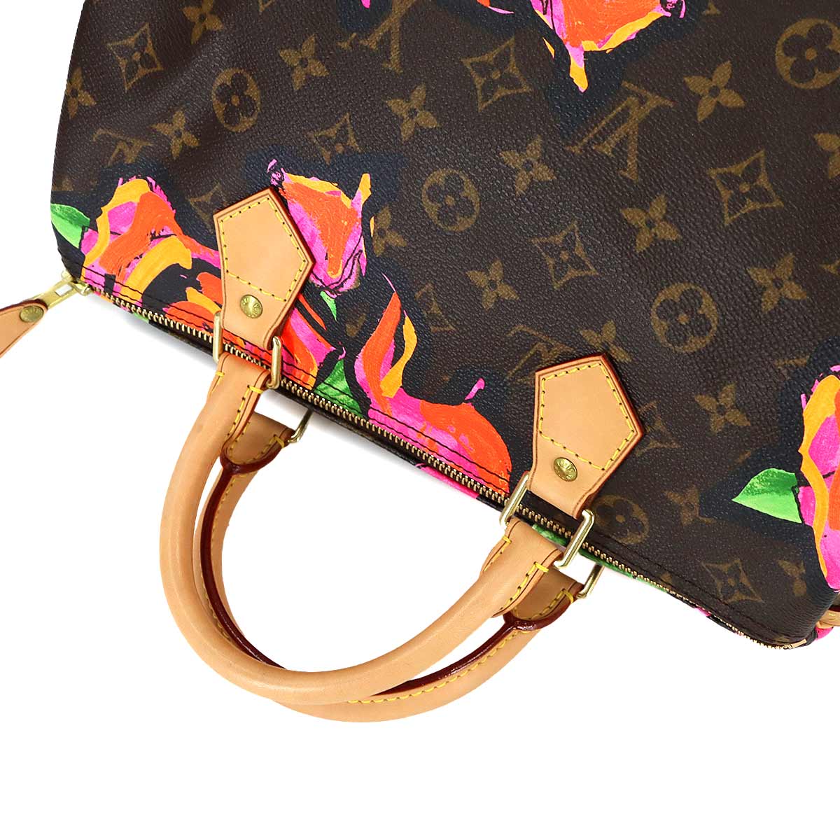 Monogram Rose Speedy 30 Hand Bag Brown Pink M48610