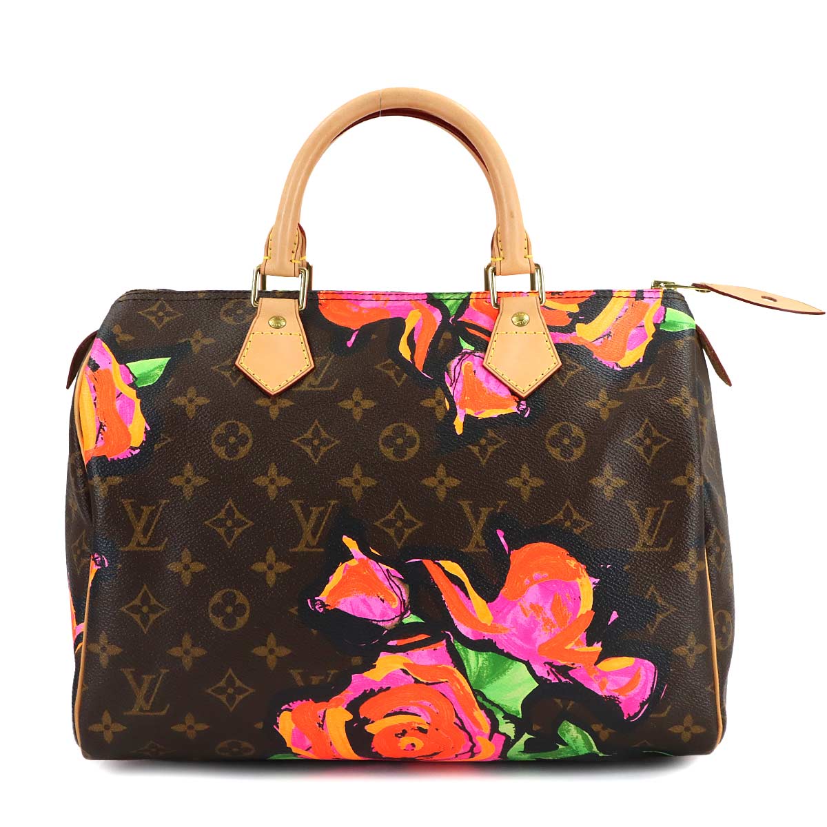 Monogram Rose Speedy 30 Hand Bag Brown Pink M48610