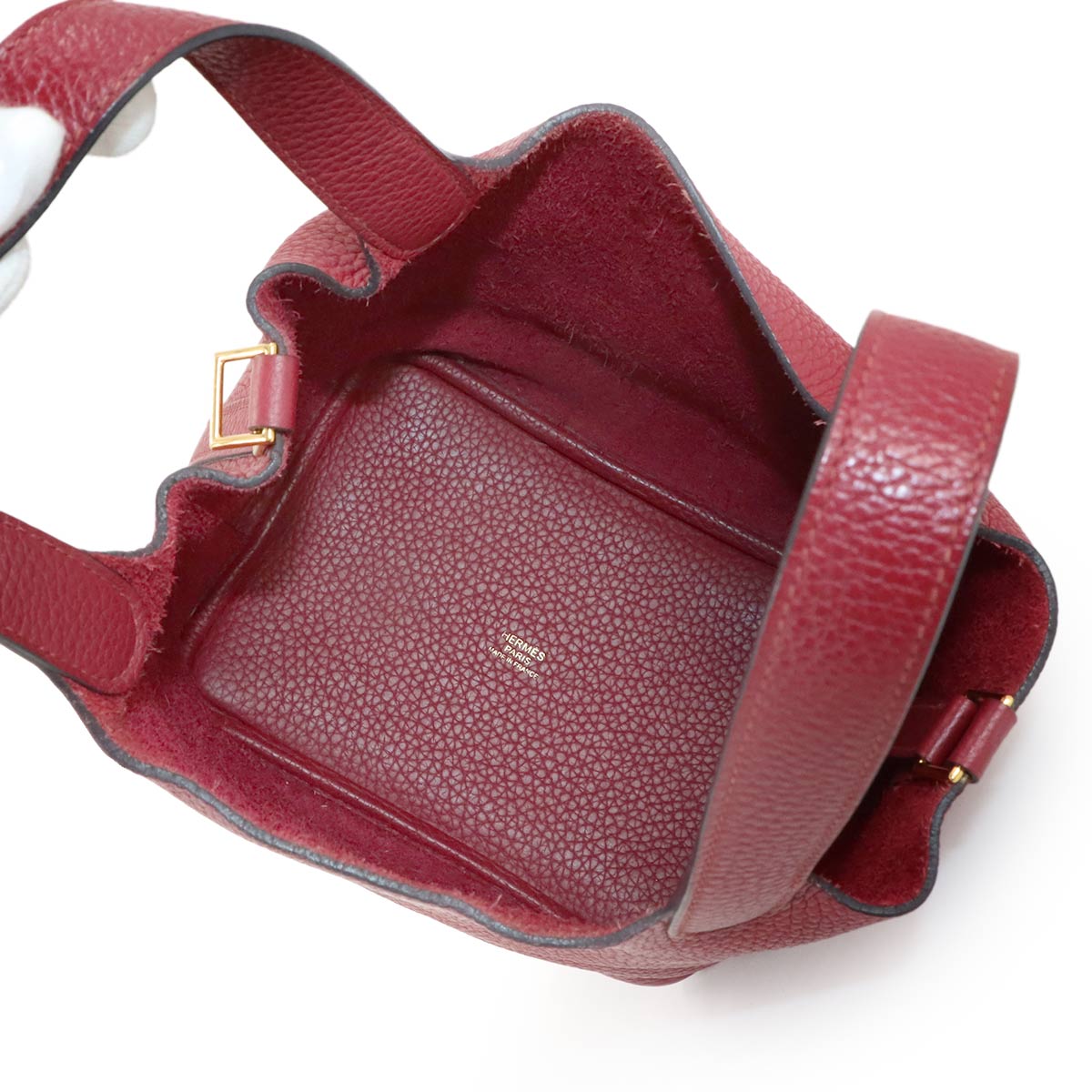 Picotin Lock PM Hand Bag Taurillon Clemence Rouge Grenade