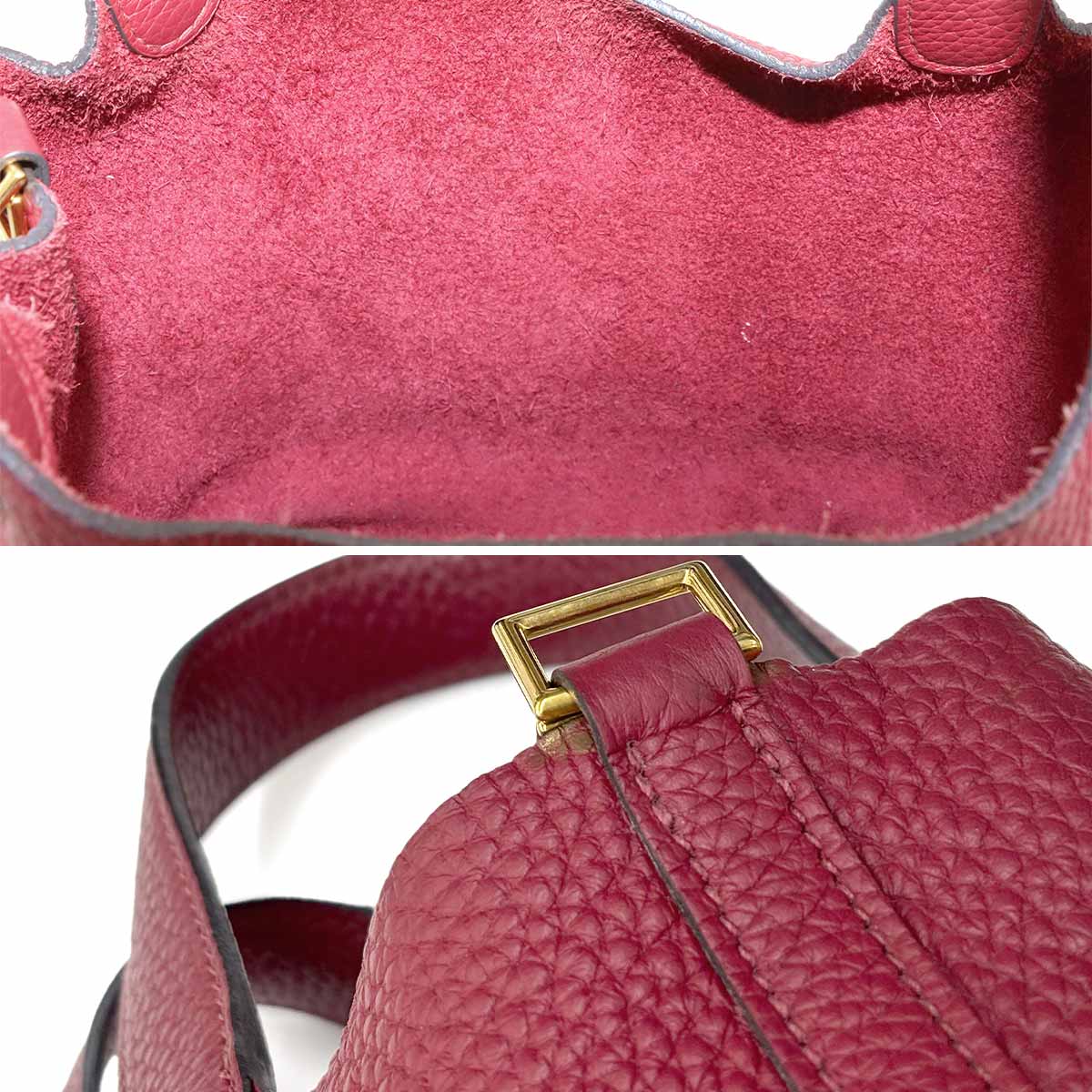 Picotin Lock PM Hand Bag Taurillon Clemence Rouge Grenade