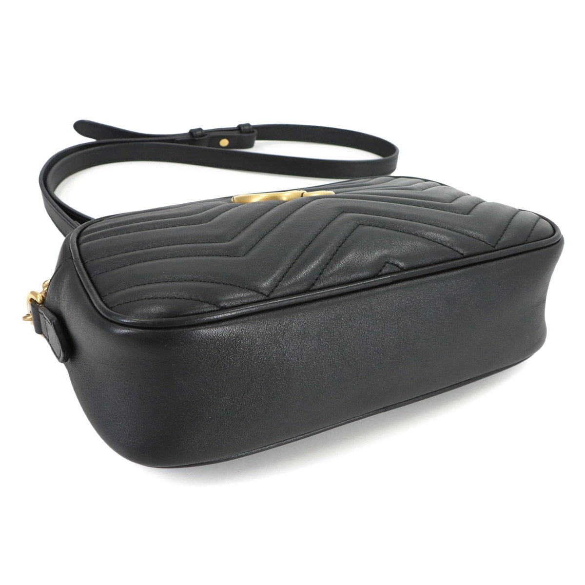 GG Marmont Chain Shoulder Bag Leather Black 447632 Purse