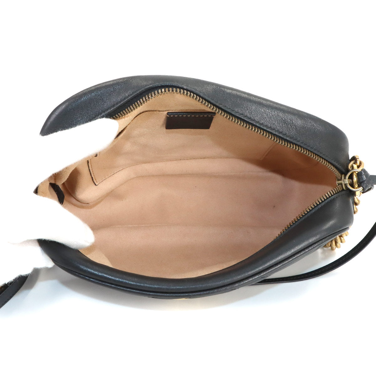 GG Marmont Chain Shoulder Bag Leather Black 447632 Purse