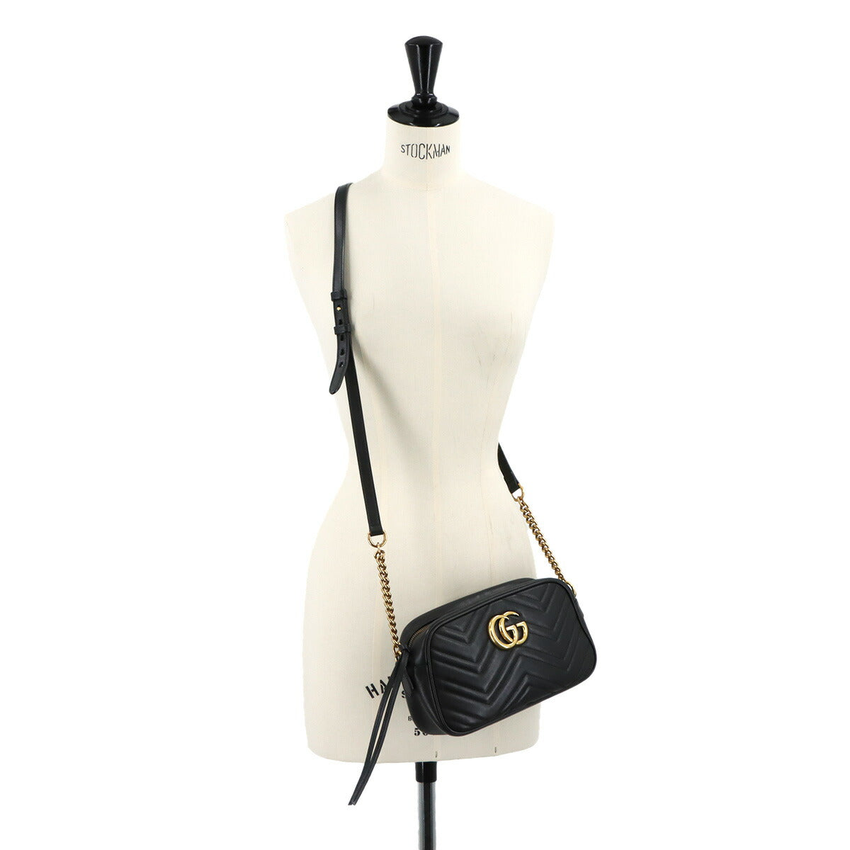 GG Marmont Chain Shoulder Bag Leather Black 447632 Purse