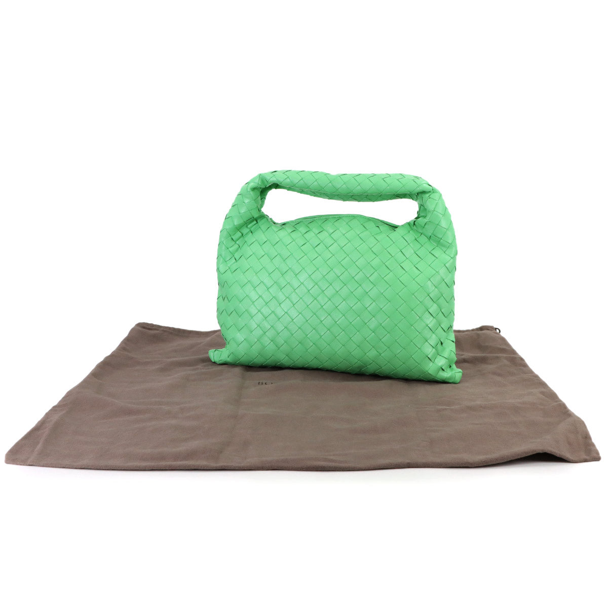 Intrecciato Pop Small Shoulder Bag Leather Green Purse