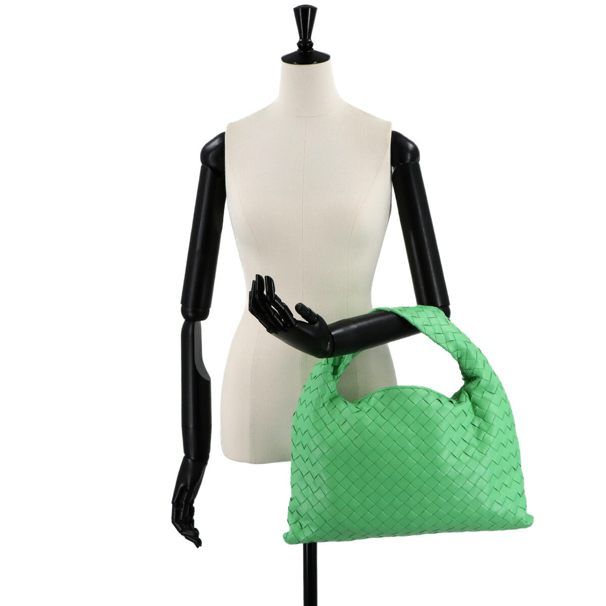 Intrecciato Pop Small Shoulder Bag Leather Green Purse