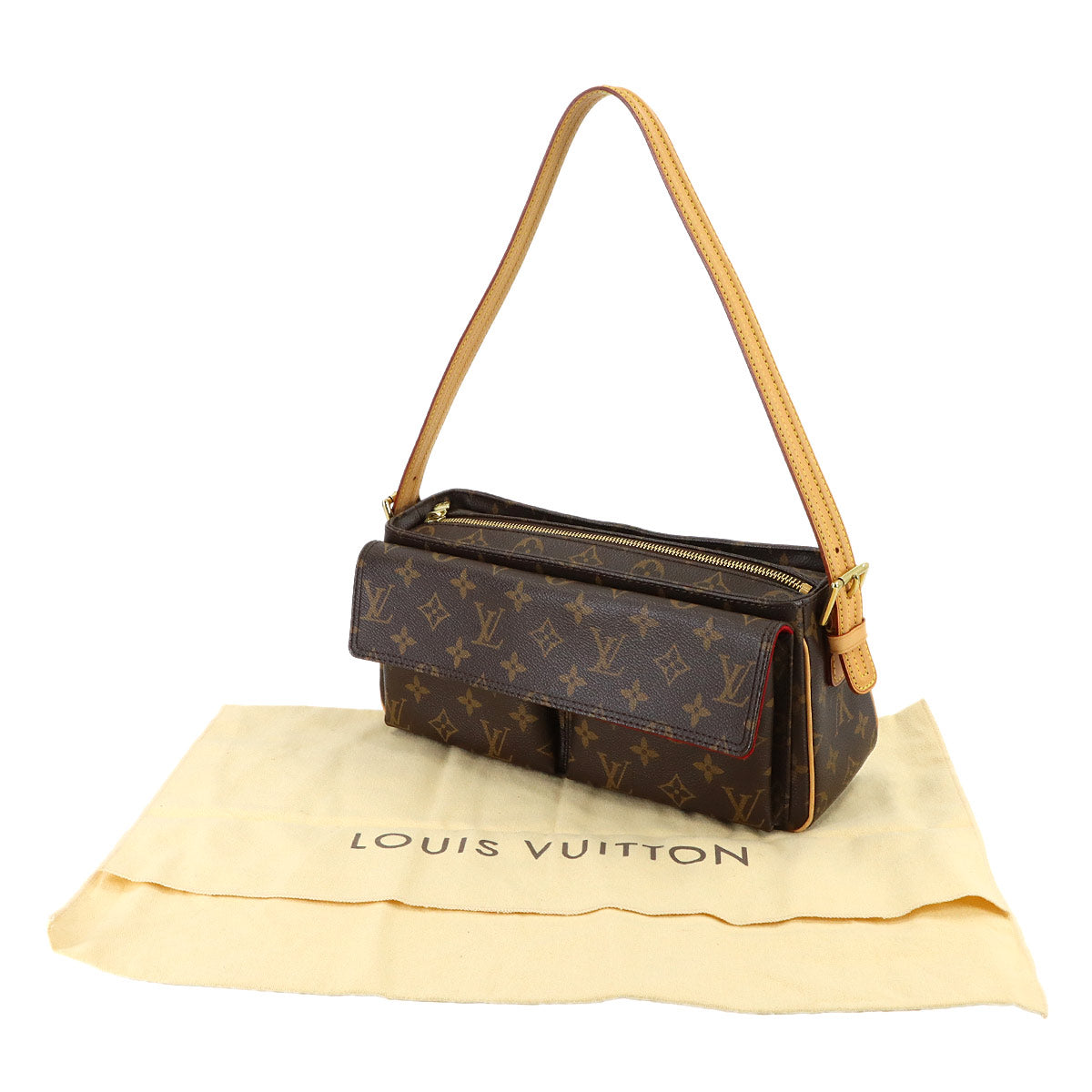 Monogram Viva Cite MM Shoulder Bag Brown M51164 Purse