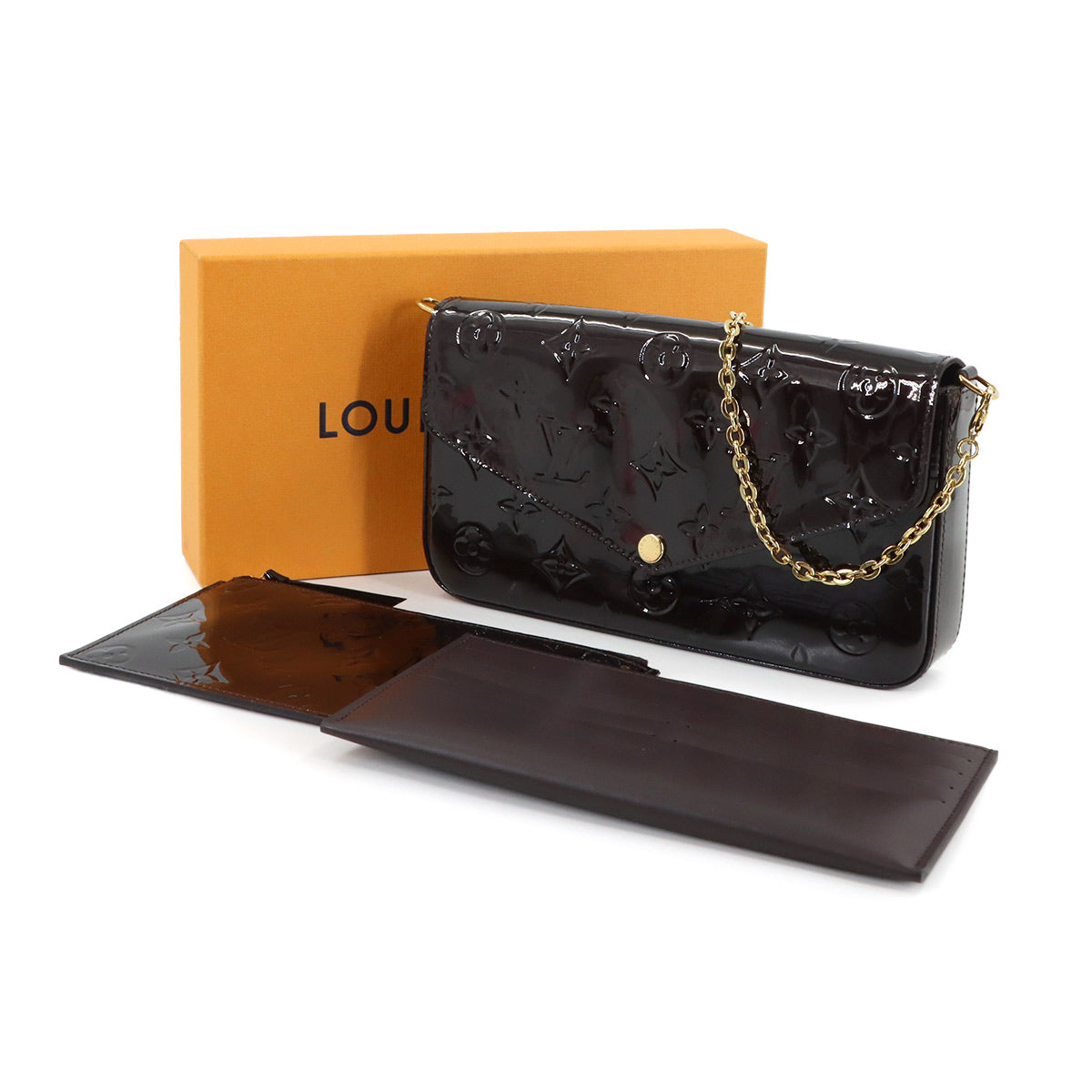 Monogram Vernis Pochette Felicie Wallet Amarante M61267