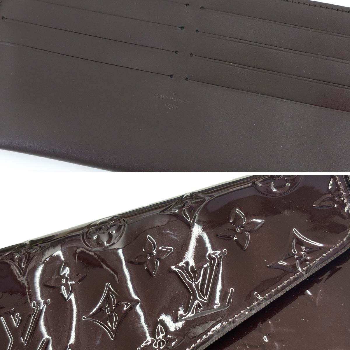 Monogram Vernis Pochette Felicie Wallet Amarante M61267