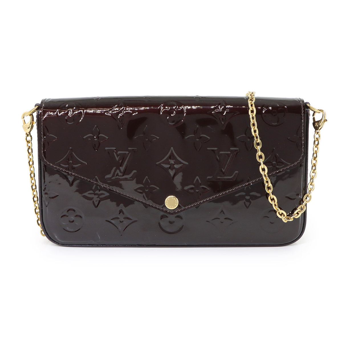 Monogram Vernis Pochette Felicie Wallet Amarante M61267