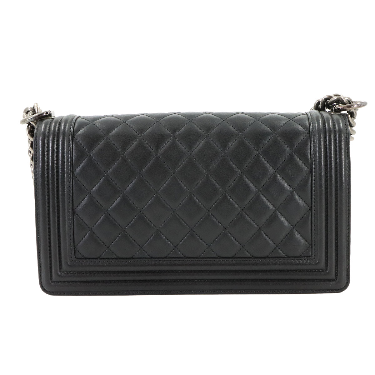 BOY CHANEL Chain Shoulder Bag Leather Black A67086 Purse