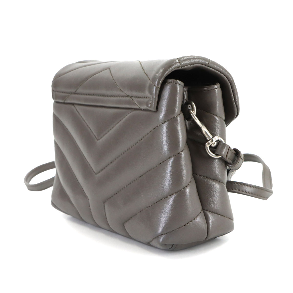 Loulou Toy Shoulder Bag Leather Gray 467072