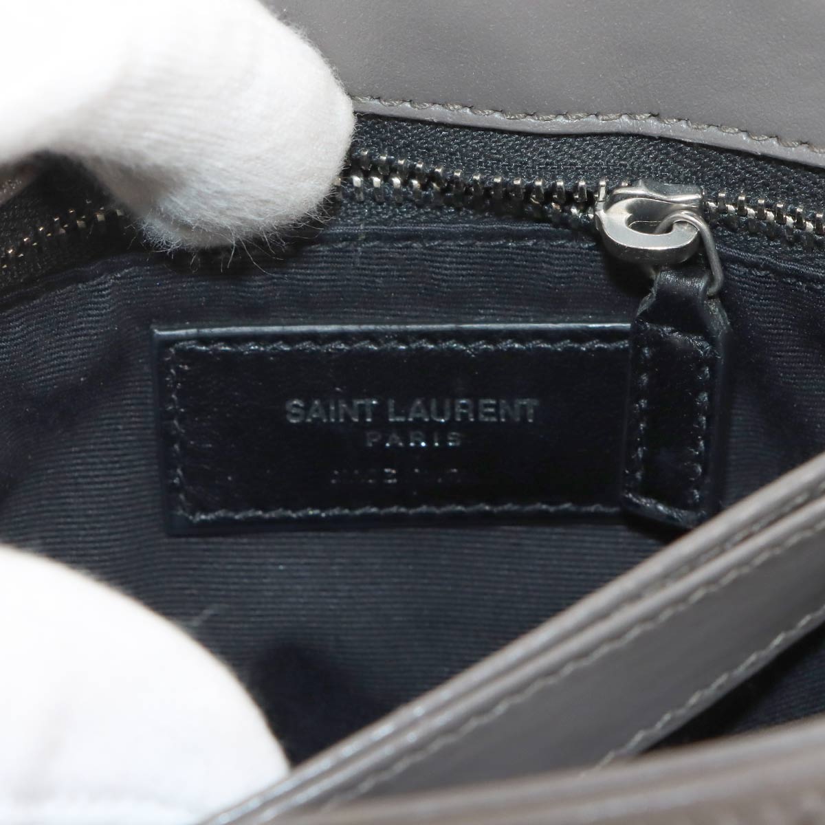 Loulou Toy Shoulder Bag Leather Gray 467072