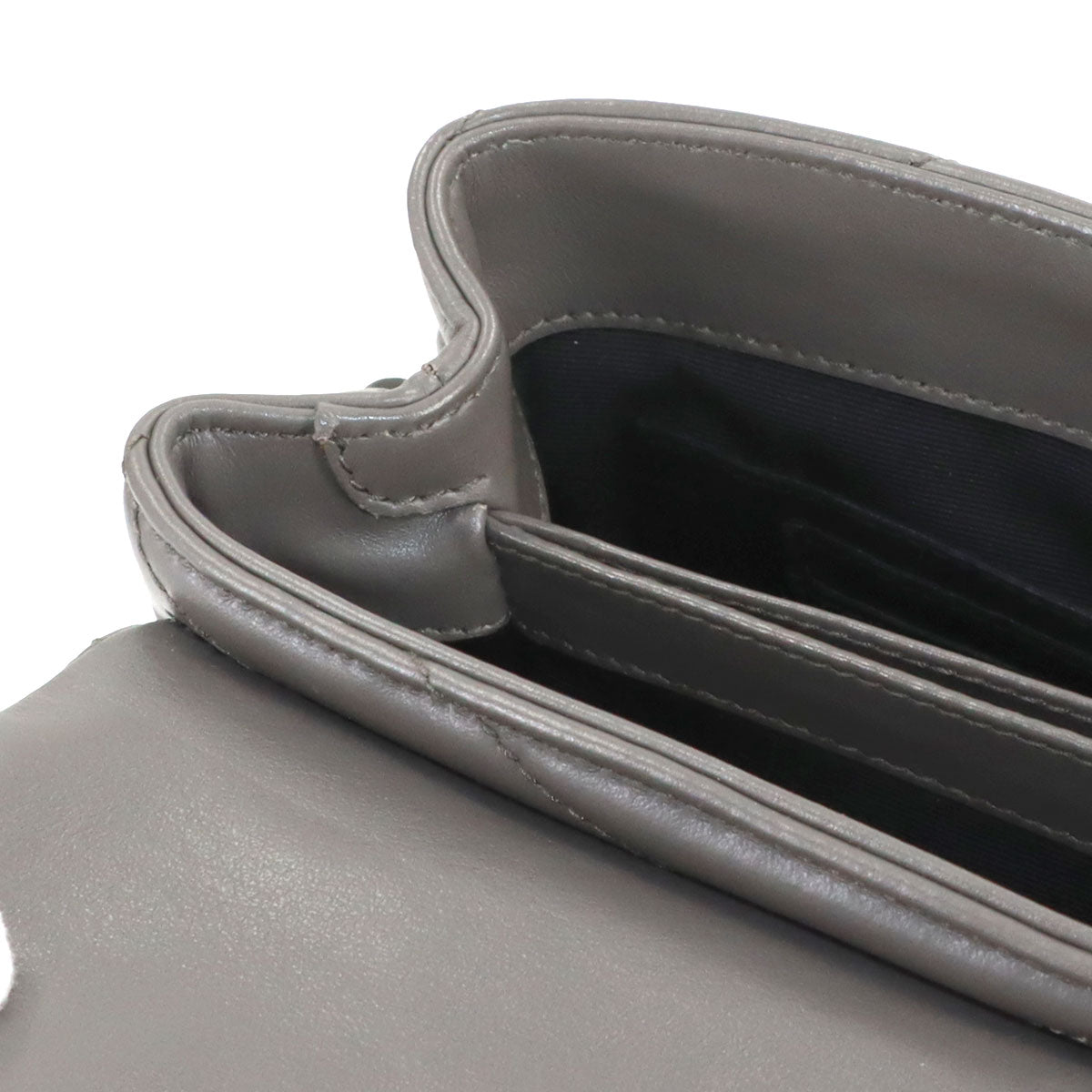 Loulou Toy Shoulder Bag Leather Gray 467072