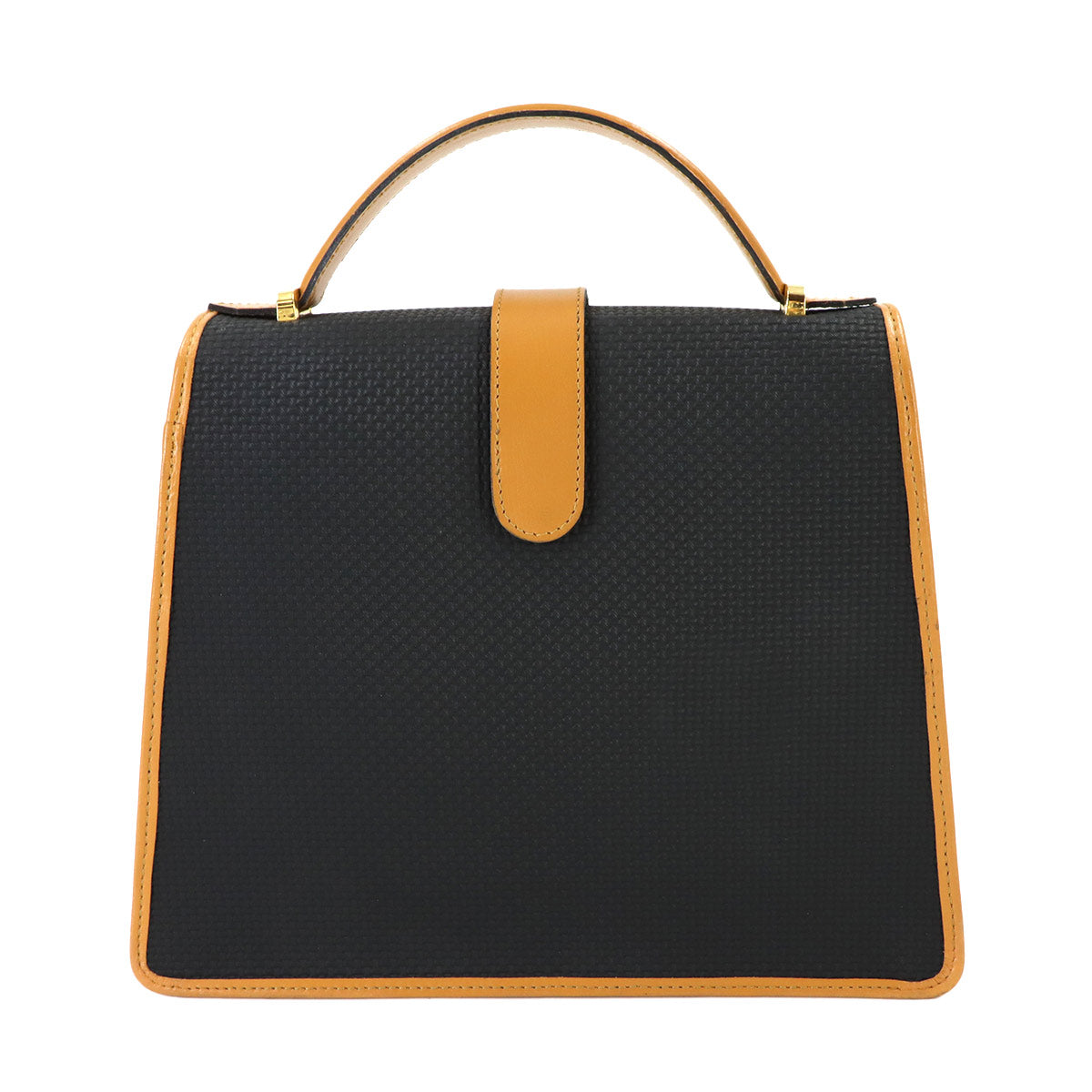 Hand Shoulder Bag PVC Leather Black Brown Vintage