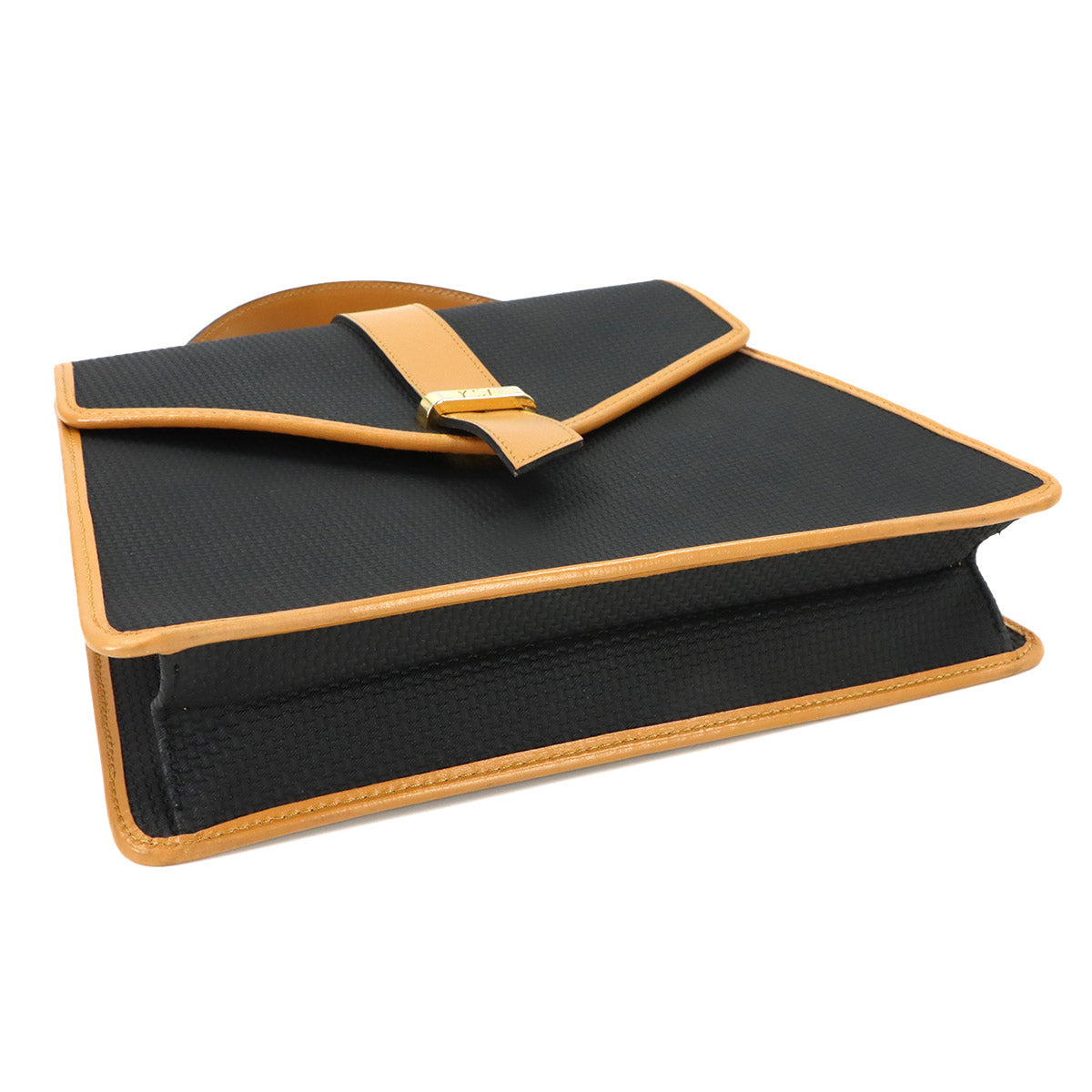 Hand Shoulder Bag PVC Leather Black Brown Vintage
