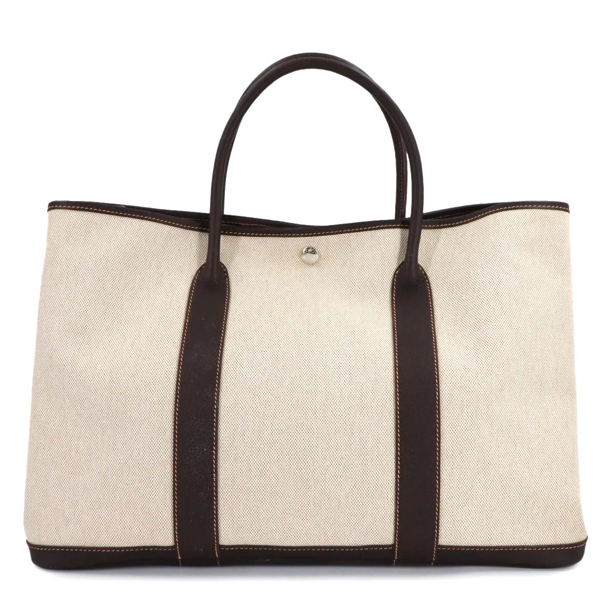 Garden Party 43 GM Tote Bag Toile H Negonda Natural Marron