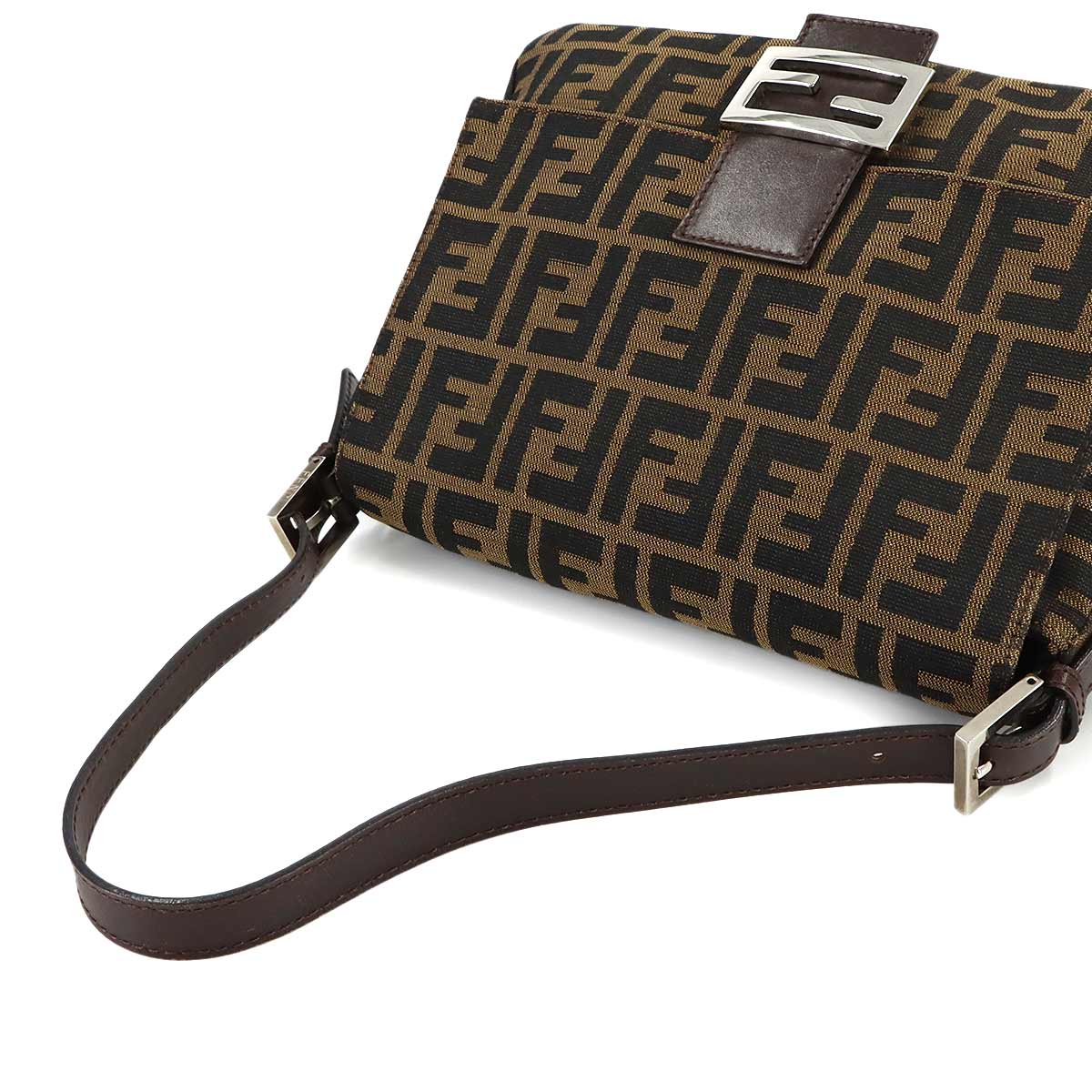 Zucca Mamma Baguette Shoulder Bag Canvas Leather Brown 26325