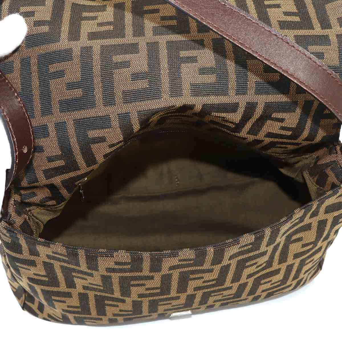 Zucca Mamma Baguette Shoulder Bag Canvas Leather Brown 26325