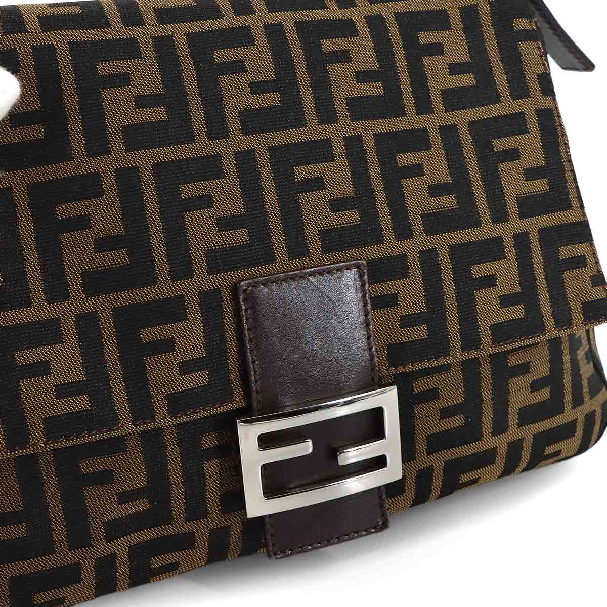 Zucca Mamma Baguette Shoulder Bag Canvas Leather Brown 26325