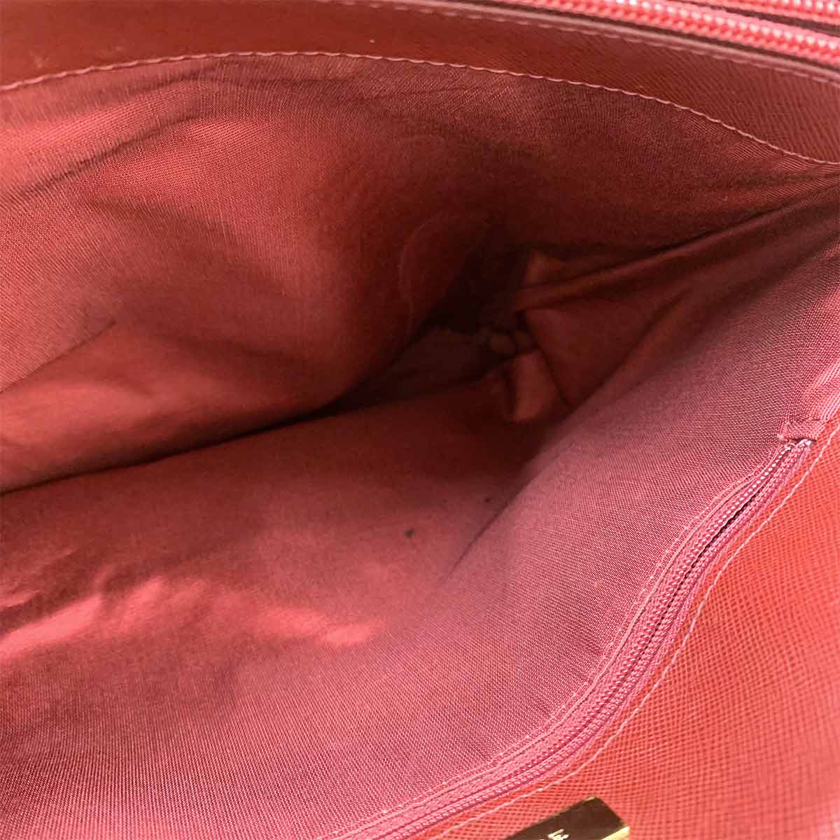 Plaid Tote Bag Canvas Leather Beige Bordeaux Purse
