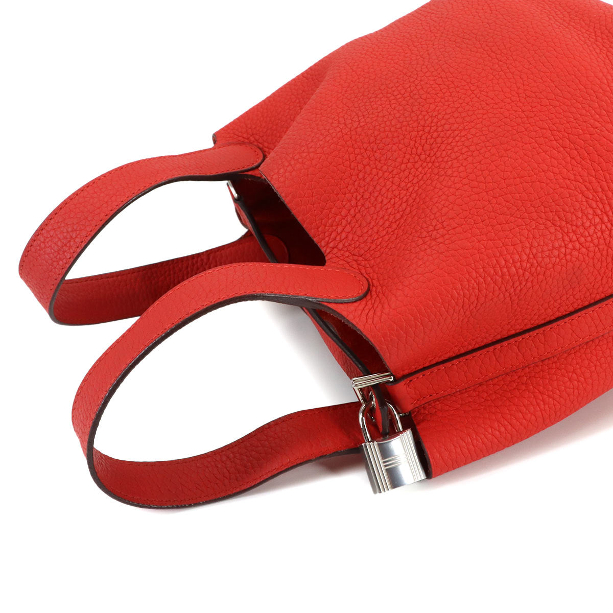Picotin Lock PM Hand Bag Taurillon Clemence Rouge Tomate